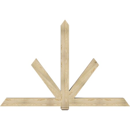 Ekena Millwork Kennewick Rough Sawn Timber Gable Bracket, Douglas Fir, 96"W x 64"H x 6"D x 6"F, 16/12 Pitch GBW096X64X0606KEN00RDF